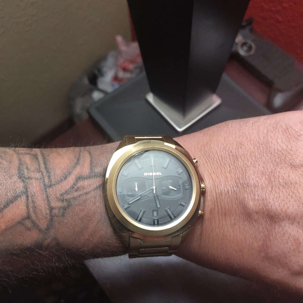 Gold/Black/Carbon Fiber Diesel Watch